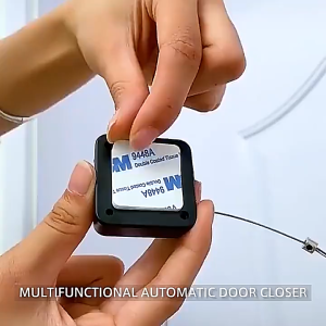 Penutup Pintu Otomatis Tali Baja Door Closer Tanpa Bor Sistem Tempel Praktis untuk Pintu Rumah Kantor Kamar Anti Benturan