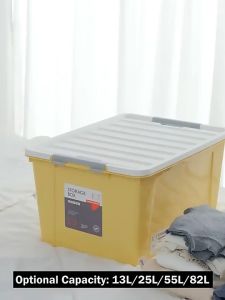 Plus One - Box Container - Kotak Penyimpanan Tutup 13 Liter / 25 L - Aesthetic Organizer Pakaian / Mainan / Baju 1257