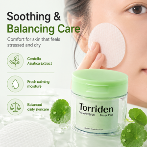 Torriden Balanceful Cica Toner Pads 60 Sheets to Hydrated & Balanced SkinLow-IrritationRepairingKorean SkincareKorean Makeup
