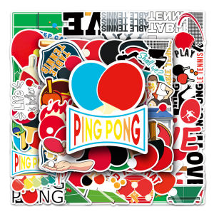 50PCS Table Tennis Cartoon Graffiti Waterproof Stickers Personalized Creative Decoration Trend Refrigerator Cup