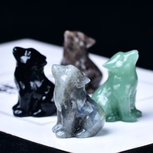 Natural crystal carved wolf a perfect choice for home decoration as a crystal gift ornament a great option for healing crystal