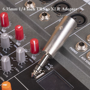 1/2 chiếc Bộ chuyển đổi Micro Bộ chuyển đổi nam sang nam vỏ kim loại Bộ chuyển đổi nam đực sang XLR 6.35mm Phụ Kiện Đầu nối mạ niken