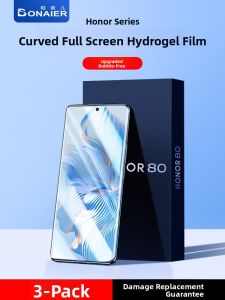 Bonaier | Waterproof Full Screen Tempered Glass Screen Protector for Huawei Mate60 Pro Honor 80 P40 P30 P60 Nova 10/9/7/5 Magic4x40