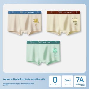 miiow | Antibacterial Pure Cotton Underwear For Teenage Boys Development Period Boxer Shorts Middle School High School Students Briefs