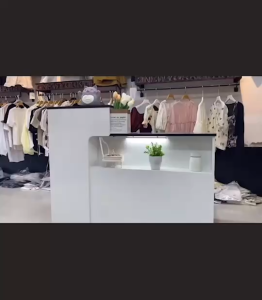 เคาน์เตอร์ โต๊ะแคชเชียร์ พร้อมไฟ LED เคาน์เตอร์ต้อนรับ ลายหินอ่อน รับส่งพัสดุ เคาน์เตอร์คิดเงิน ดีไซน์หรูหรา แข็งแรง ทนทาน รับน้ำหนักได้เยอะ