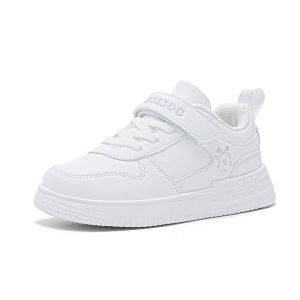 Bobdog Childrens สีขาว หนัง รองเท้าผ้าใบ ฤดูใบไม้ผลิ ฤดูใบไม้ร่วง รูปแบบใหม่ นักเรียน รองเท้ากีฬาชายหญิงต่ํา เสื้อท่อนบน ระบายอากาศได้ดี รองเท้าโรงเรียน