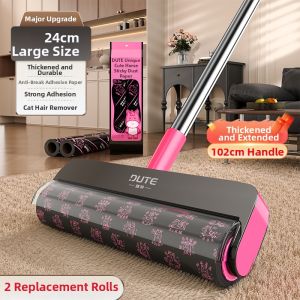 DUTE | Cat Fur Removal Roller Brush Long Handle Bed Use Strong Adhesive Tissue