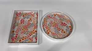 Khay sơn mài chữ nhật - Họa tiết tinh xảo