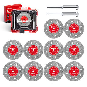 EZARC 1.5(38mm) Tile Cutting Discs 10Pcs 0.6mm Kerf Diamond Cutting Wheel with 2 Mandrels for Cutting Sharpening Carving