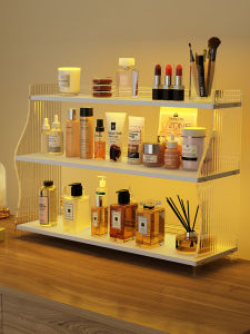 กล่องเก็บเครื่องสำอางอะคริลิก ชั้นวางของสำหรับผู้หญิง ชั้นวางเครื่องสำอาง กล่องเก็บของแบบเคลือบด้าน ชั้นวางของสำหรับหน้าที่ระยิบระยับ