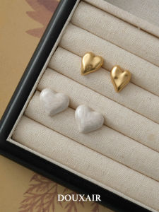DouxAir Texture Metal Heart Shaped Earrings: A Stylish Personality Statement