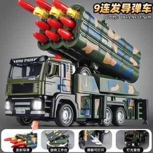Alloy Military Tank Cannon Launching Armored Vehicle Model Toy for Boys Missile Truck Remote Control Indoor Outdoor Play