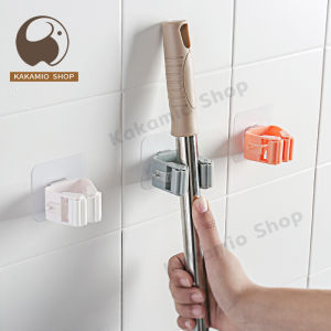 เครื่องประดับการแขวนไม้กวาด พื้น ถูพื้น ติดผนัง หนีบแขวนติดผนัง และเก็บไม้กวาดที่ยั่งยืน ไม่ต้องเจาะ 1 ห้อง