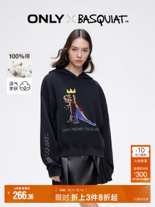 Only Winter Basquiat Collaborative Pure Cotton Loose Hoodie Womens Clothing Comfortable Long Sleeve T-Shirt for Young Women