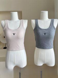 MiiOW | Áo vest cotton thêu hở lưng mùa hè thời trang dành cho nữ Áo ngắn không dây có đệm ngực Áo ba lỗ không dây lưng đẹp
