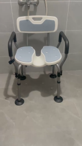 Ghế Tắm Nhôm Chữ U Rãnh 3D Chống Trơn Trượt Có Tay Vịn Chỉnh Chiều Cao Cho Người Già Cao Tuổi Bệnh Nhân Ngồi Tắm