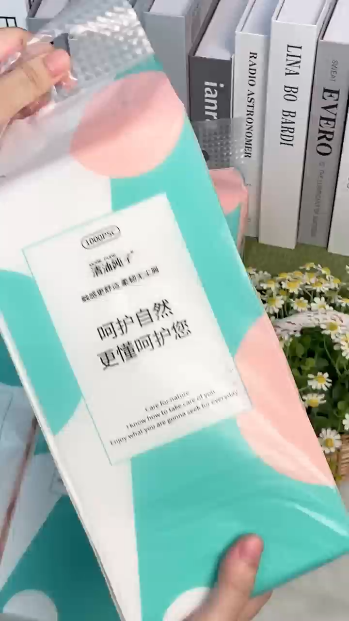 1แพ็ค/1000 ชิ้น/175*130มม ทิชชู่ แขวน ทิชชู่แบบดึงแขวนได้ 4ชั้น กระดาษทิชชูนุ่มหนา ซิเปียว