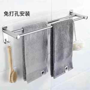 Minimalist Bathroom Towel Rack Toilet Storage Shelf Home Decorative Hanging Piece No Drilling Required Stainless Steel
