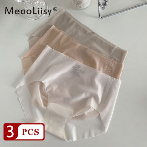 【3Pcs/Pack！】 MeooLiisy Seamless Ice Silk One-piece Ultra-thin Underwear Mid Waist Hip Lift Simple Briefs