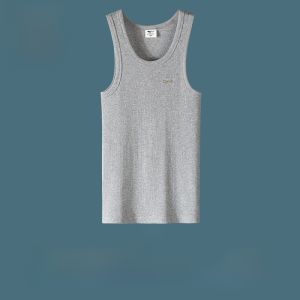 Pure Cotton Mens Vest Septwolves Base Layer Running Suit Spring 2025 New Style Simple Knitted Male Underwear Top