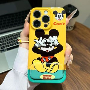 Cartoon Mickey Mouse Phone Case Womens Style Green And Yellow Pattern Hard Shell Protective Cover for Apple Huawei Oppo Vivo Xiaomi