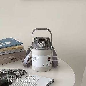 Bình Giữ Nhiệt Dung Tích Lớn Miệng Rộng 800ml SUS316 - Bình Cách Nhiệt Thép Không Gỉ Có Ống Hút Kiểu Dáng Hiện Đại 2024