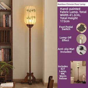 YILI DECO | Vintage Chinese Style Wooden Table Lamp