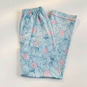 Quần Ngủ Cotton Hoạt Hình Mùa Hè Cho Nữ Quần Dài Thường Ngày Thoải Mái Quần Áo Mặc Nhà in Họa Tiết Kẻ Caro Mỏng Mặc Ngoài Trời