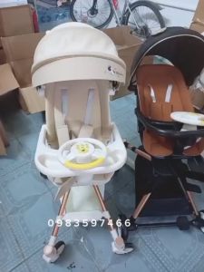 Xe đẩy cho bé GẤP GỌN K8 MẪU MỚI NHẤT 2024KÈM BÀN ĂNVÔ LĂNG NHẠC GIẢI TRÍ BH 1 NĂM Papi Baby