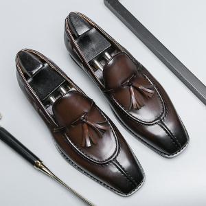 Pointed Toe Height Increasing Brogue Shoes