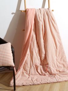 Cotton Plaid Washed Pillow Blanket Two-in-One Machine Washable Sofa Living Room Single Person Small Quilt Geometric Pattern