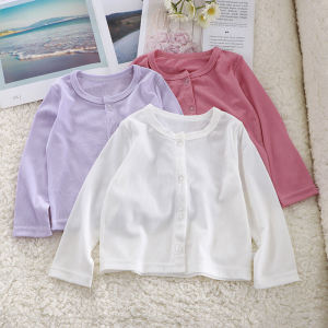Fashion Girls Long Sleeves T-Shirt Summer Thin Cardigan Tops K-style Girl Candy Color Outwear Ice Silk Sun Protection Clothing