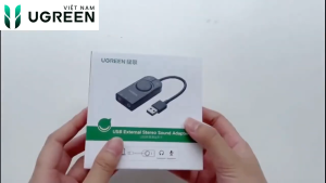 Bộ chuyển đổi âm thanh UGREEN CM129 | Chuyển từ USB sang 3 cổng 3.5mm | Chip SSS1629 DAC 48KHz/16bit | Bảo hành 18 tháng 1 đổi 1| 40964