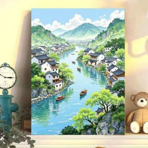 Tranh Sơn Dầu Tự Làm Theo Số Bộ Sưu Tập Phong Cảnh Tươi Mới Vẽ Tay Bằng Acrylic Tranh Treo Tường Độc Đáo Quà Tặng Trang Trí Nhà Cửa