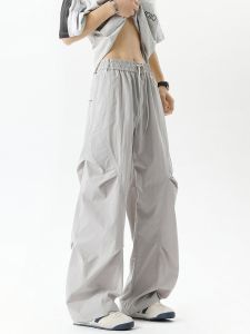 Quần Thể Thao Nam Ống Đứng Xếp Ly Thoáng Khí Dáng Rộng Thoải Mái Mùa Hè Quần Dài Thường Ngày Phong Cách Đường Phố