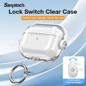 Sanptoch Lock Switch Headset Case For Airpods 4 / Pro 3 / Pro 2nd / 3rd Simplicity Clear Shockproof Casing For Airpods 2 1 Full-body Protection Cover With Clean Pen