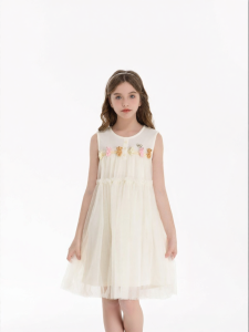 Summer New Cute 3D Bear Mesh Sleeveless Comfortable Dress