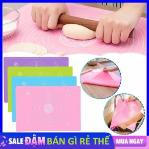 Thảm Lót Nhào Bột - Thảm Nướng Trộn Bột Làm Bánh Mì Bánh Bao Bằng Silicon Chống Dính Tiện Dụng - Thảm Cán Bột - Tấm Lót Nhào Cán Bột Chống Dính - Dung Cụ Làm Bánh