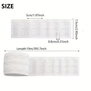 1 Roll of 10 Meter Curtain Hook Webbing Traditional Style Curtain Hook Tape Used for Curtain Heads Home Decoration Windows