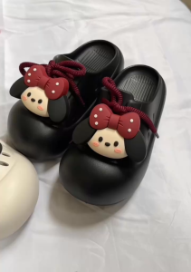 [E998+2] Dép Sục Dép Cross Nữ Sticker chuột Minnie thắt dây EVA nhẹ cao 4f chống trơn trượt thời trang cute