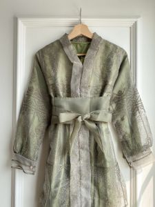 Gamis Kebaya Modern Wanita Mewah Pita Ikat Dalaman Gamis Lebaran Silk Brokat Organza Ashwiza