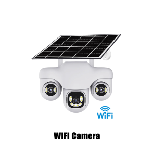 Solar Camera WiFi Outdoor Waterproof Triple Lens 4K Security Camera With Solar Panel Battery Powered Wireless 360 PTZ Monitor