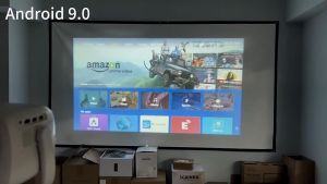 [พร้อมส่ง+ประกัน] Projector 4K โปรเจคเตอร์ 4K ความสว่างสูง Built-In Andriod 9.0 HIFI 5W จอดูหนัง Projecter หมุนได้ 180°