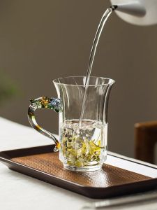 Heat Resistant Glass Tea Cup with Dragon Handle for Office And Home Use Beautiful Aesthetics Personal Drinking Water Cup