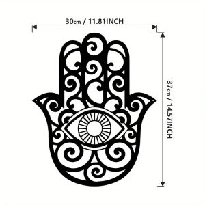 CIFbuy | CIFBUY Iron Wall Art Hamsa Hand Evil Eye Metal Decor Vintage Islamic Ornament For Living Room Entryway Office Home