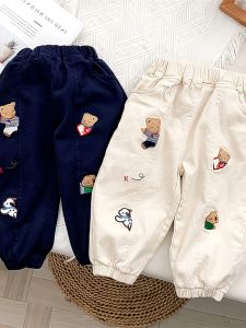 Fashionable Embroidered Cuff Summer Pants for Kids Girls And Boys Cute New Style 2024 Trendy Family Matching Swimsuits
