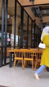 Baju Tunik Mecca Crinkle Terbaru Lengan 3/4 Serut Karet