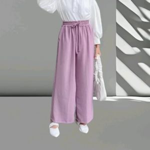 Celana Kulot Crinkle Airflow & Full Pinggang Karet Elastis