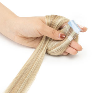 Mini Tape in Hair Extensions Human Hair 3x0.8cm Tiny Interface Tape Ins 360° Movement For Add Side Hair Volume Only 10pcs