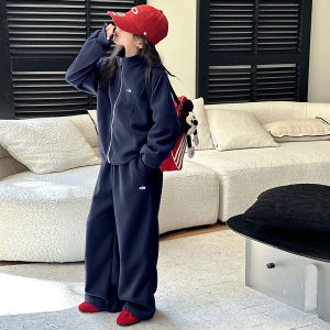 MPW | Girls Sporty Knitted Zipper Outfit Two-Piece Set Casual Autumn Fashionable Child Medium To Large Zipper Knitwear Ensemble